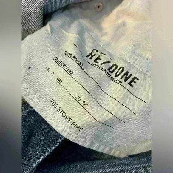 RE/DONE 70’s Stovepipe Button Fly Straight Leg Jeans Size 27 - Picture 9 of 9